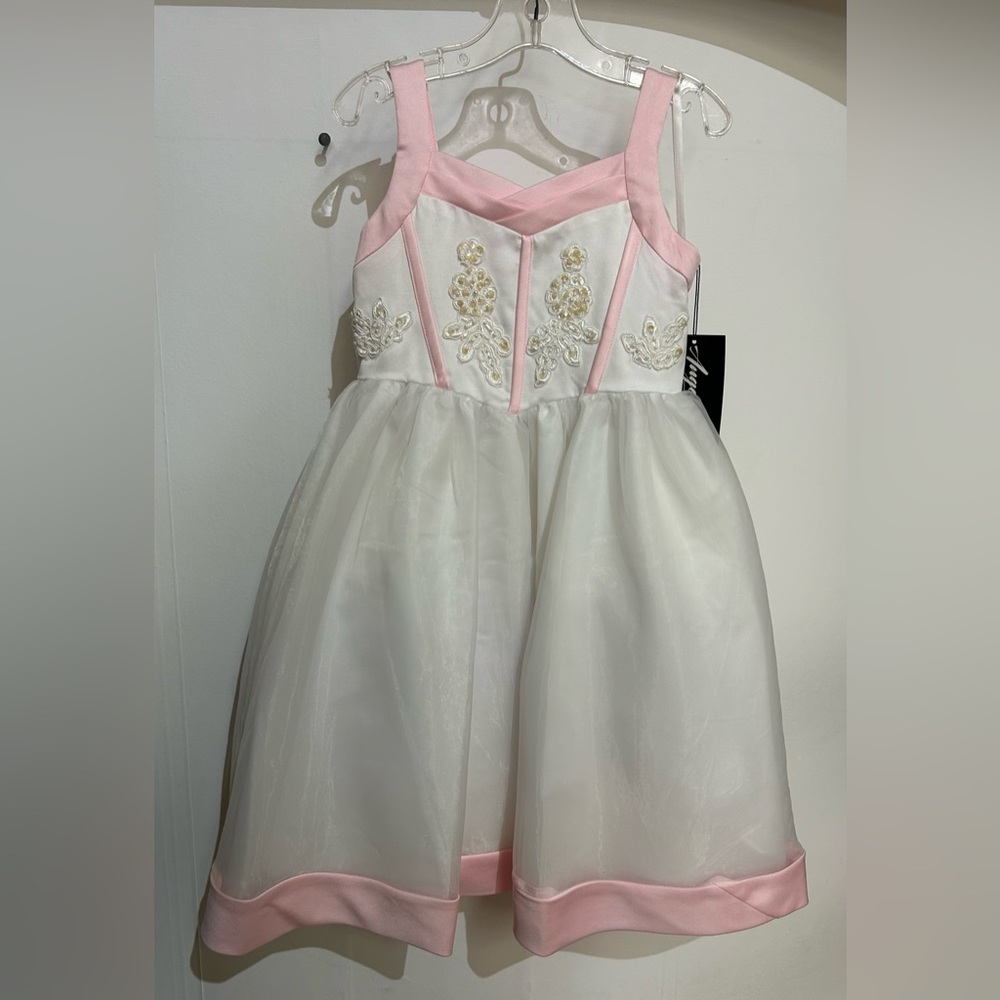 Tip Top Kids Pink and White Formal Dress